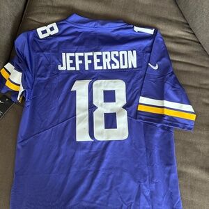 Justin Jefferson Minnesota Vikings Purple Jersey White Letters Mens Large and XL